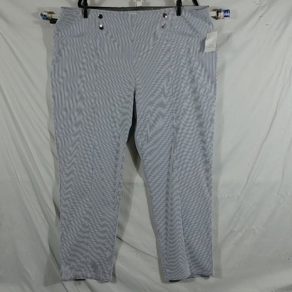 Daily Thread Women's Grey Railroad Stripes PullUps NWT Pants Plus Size 2X - Picture 2 of 8